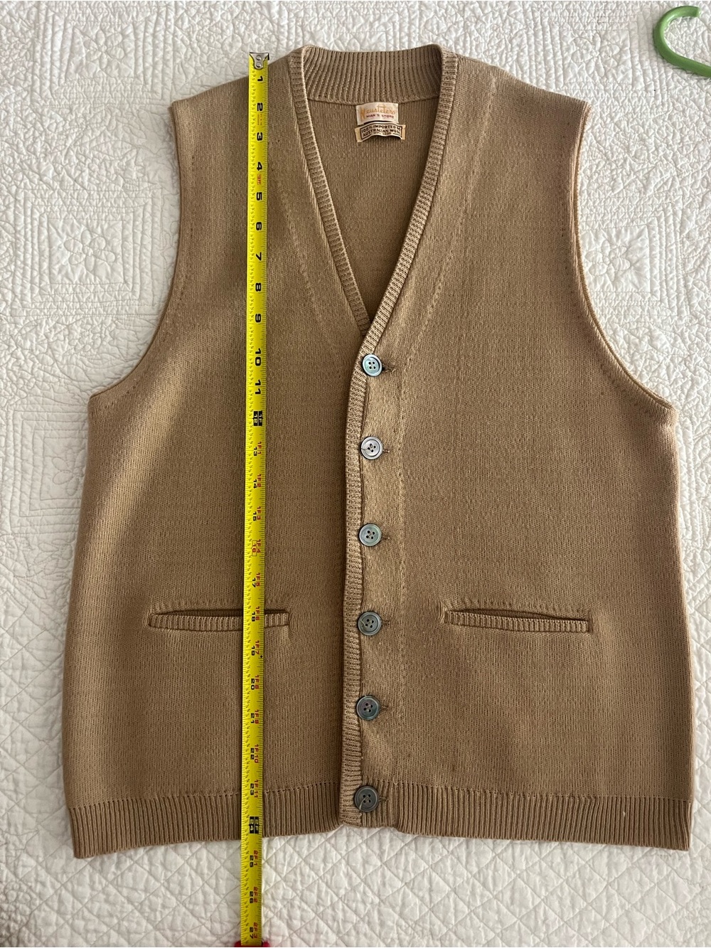 Nuesetters Men's Button-Front Knit Vest in Camel